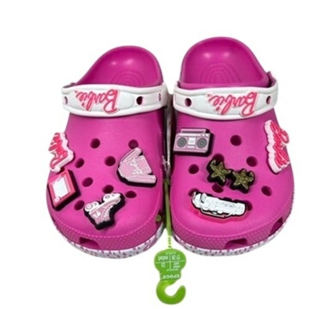 BarbieX Crocs Classic Clog Pink Jibbitz Movie Womens Size 7 Mens 5‎